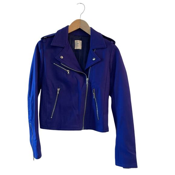 Gap Blogger Favorite Royal Purple Wool Moto Jacket in Ultra Violet - Picture 2 of 10